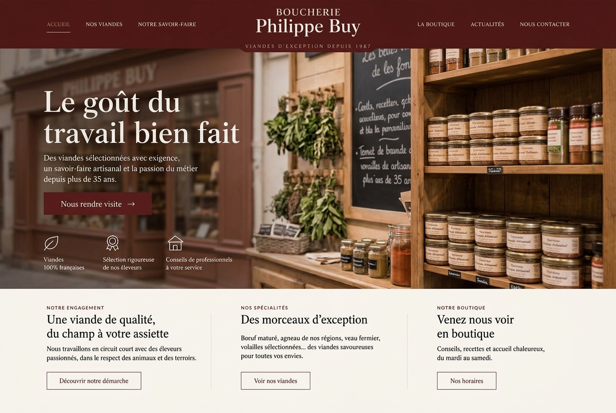 Aperçu du site Boucherie Philippe Buy