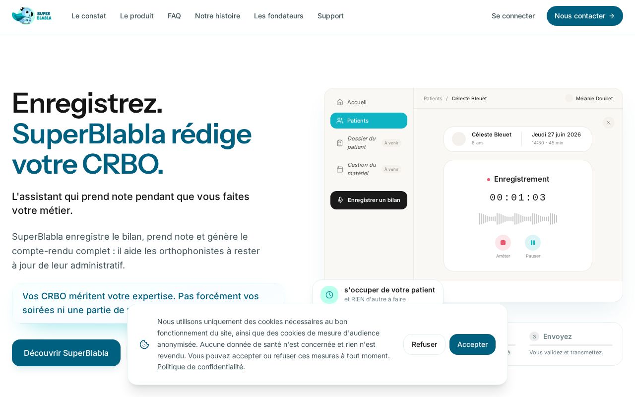 Aperçu du site SuperBlabla